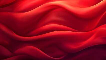 Obraz premium Abstract waves of vibrant red fabric curves creating a dynamic texture