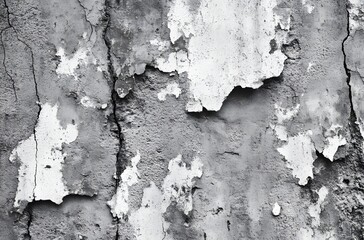 Obraz premium Weathered and cracked peeling paint on aged concrete wall texture