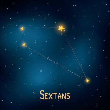 Night sky featuring sextans constellation with starry background.