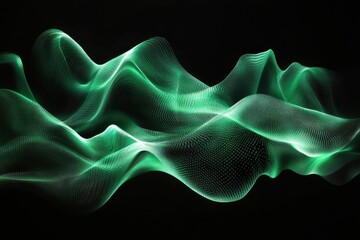 Obraz premium Elegant Green Flow: Abstract Wave Background for Artistic and Professional Use