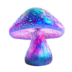 Vibrant Colorful Mushroom with Textured Cap and Shiny Surface