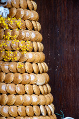 Almond macarons sweet pastries or cookies from Basque Country, France