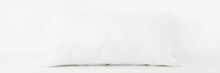White pillow with crisp white pillow case on a clean white background, comfort