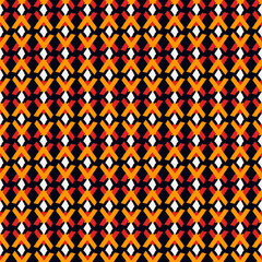 Paint brush rhombuses ornament. Seamless lozenges pattern. Hand drawn diamonds. Tiles wallpaper. Ethnic motif. Geometric background. Aboriginal image. Geometrical textile print. Tribal vector work