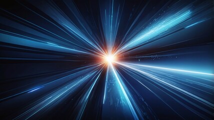 Obraz premium Random blue plasma like light beams in motion