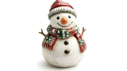 Fototapeta premium Elegant Snowman Amidst Glistening Snowflakes