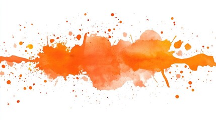 Vibrant Orange Watercolor Texture on Paper - Artistic Backdrop for Creative Designs