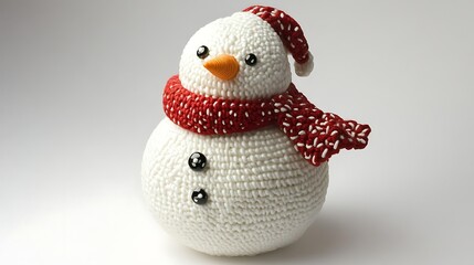Obraz premium Adorable Snowman in a Glittering Snowfield