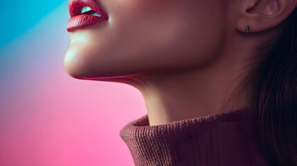 Highquality stock photo illustrating Kybella injections on womans chin