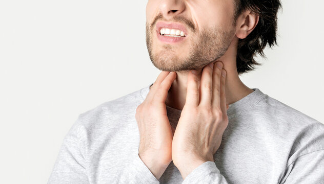 Inflammation in tonsils and glands, cropped, panorama