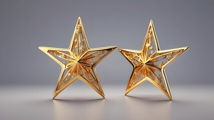 Fototapeta premium PNG image of a golden five-pointed star on a clear background. Artificial Intelligence