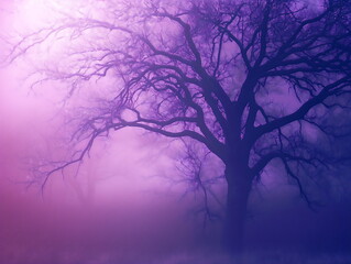 trees in the fog