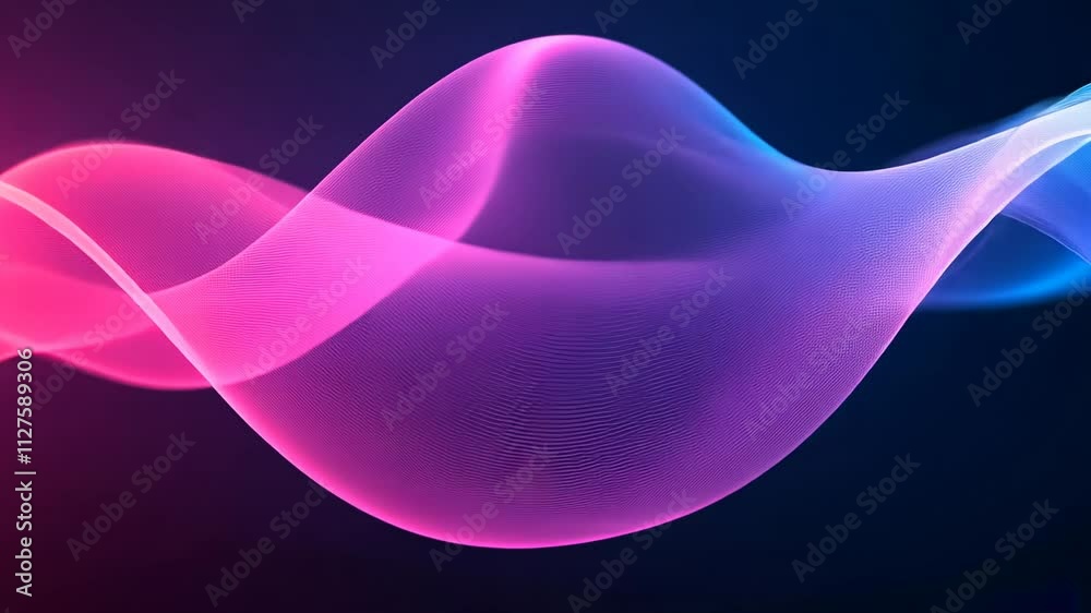 Poster dynamic glowing abstract wave with vibrant colors against dark background