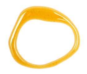 Honey spill in shape circle isolated on white, top view	