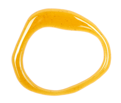 Honey spill in shape circle isolated on white, top view	