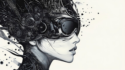 Techno-urban reverie. Reverie. Illustration