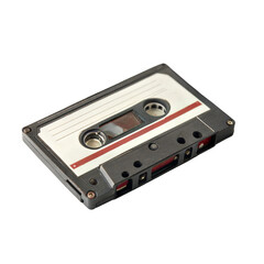 Obraz premium Classic audio cassette with vibrant design, isolated on transparent or white background