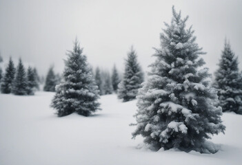 Fototapeta premium Collection of christmas Trees with Snow isolated on transparent or white background