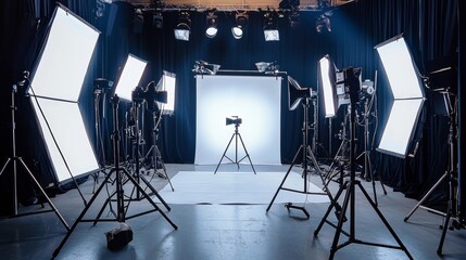 Professional photography studio setup with lights