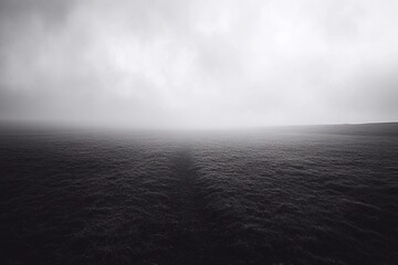 Fototapeta premium landscape, cloudy weather, field with a road in the middle