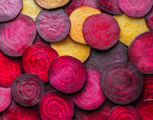 Top view of beetroot background.
