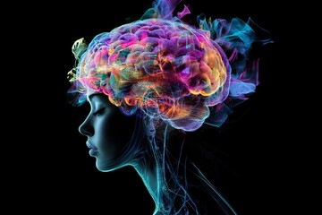 Innovative digital brain technology concept illustrations showcasing advanced cognitive capabilities