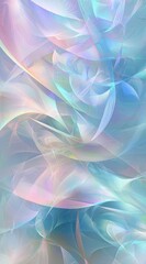 Pastel blue and pink abstract shapes flowing gracefully create a dreamy, ethereal background, evoking a soft and otherworldly atmosphere that feels both tranquil and serene