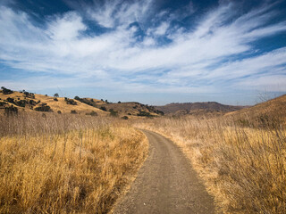 hiking trail through the hills