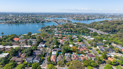 The Sydney suburb of Hunters Hill and the Parramatta river.