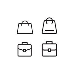 set of bags line art on white background.