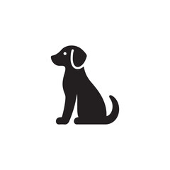 dog vector silhouetee on white background.