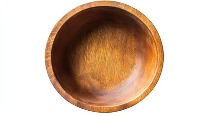 Wooden Bowl Isolated on White Background