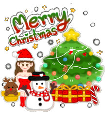 A collection of Christmas drawings such as Santy, Deer, Snowman, Wan, and others.