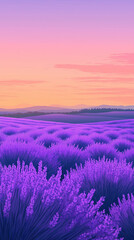 Obraz premium Minimal Lavender Landscape with Vibrant Gradient Texture for Aesthetic Spa Wall Art