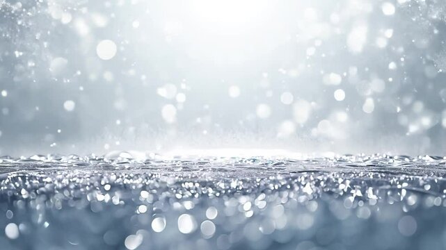Frosted silver background with delicate sparkles and smooth glitter textures with slow shimmer animations