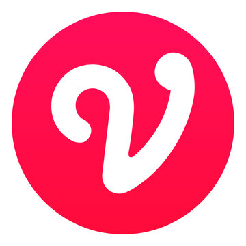 Vidio New Icon Illustration In Round Background