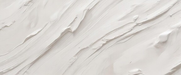 Fototapeta premium Soft and delicate white oil painting strokes on canvas, contemporary, minimalistic, creative