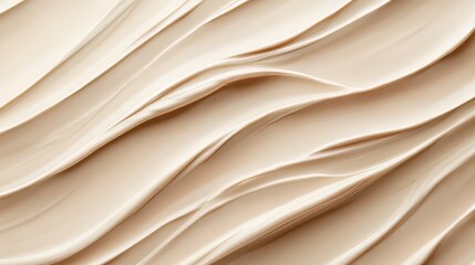 Minimalistic creamy beige texture with soft lines ideal for cosmetic product advertising in a high-quality close-up view. photoshop textures. Ultra realistic. Photorealistic