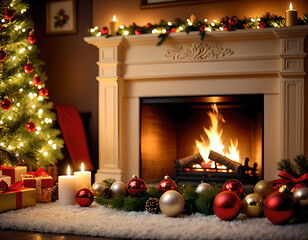 Christmas cheer: a beautifully decorated living room