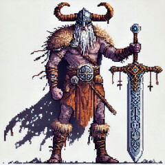 Fototapeta premium Pixel art Nordic draugr