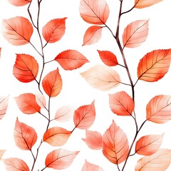 Obraz premium Seamless pattern for a watercolor painting of leaves in a subtle bohemian style 