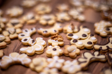 Christmas homemade butter cookies, preparation and production