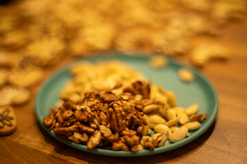 Christmas homemade butter cookies, preparation and production