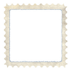 vintage postage stamp frame beige blue dirty 