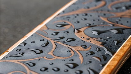 Black Textured Background with Raindrops