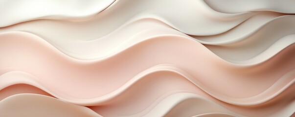 Obraz premium Minimalist wave patterns, soft pastel tones, gentle motion,