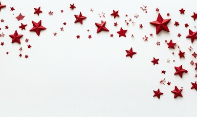 My Christmas card design includes a white background, red stars, and space for text or images.
