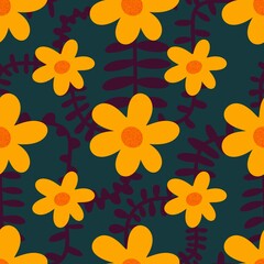 Obraz premium Abstract floral seamless flowers pattern for wrapping paper and fabrics and kids