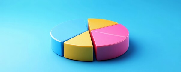 Obraz premium Percentage breakdown pie chart, colorful data representation, infographic style,