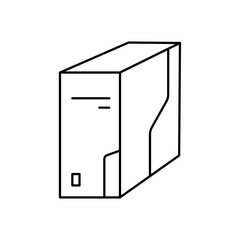Computer Case icon line art vector